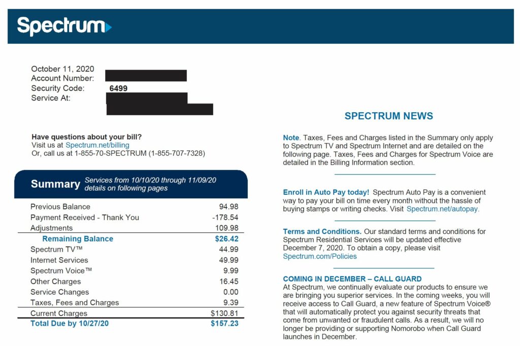 time warner spectrum bill pay