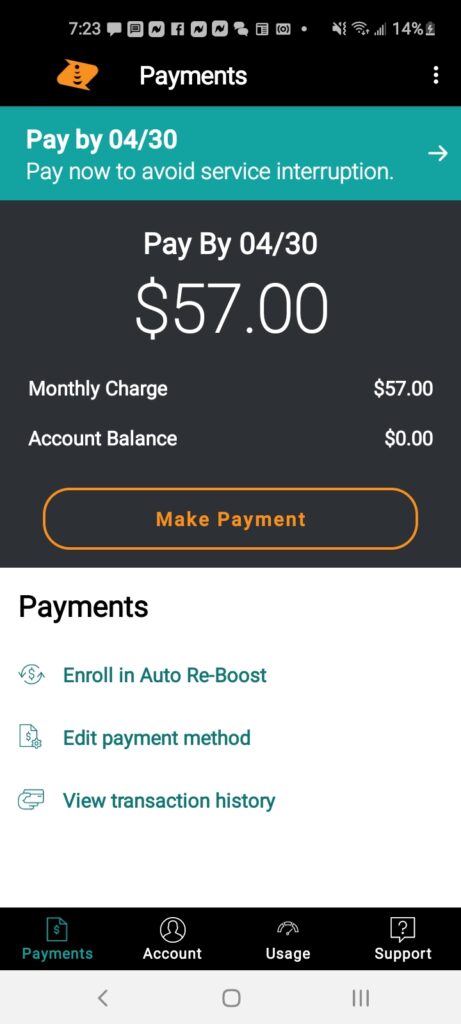 pay my boost account