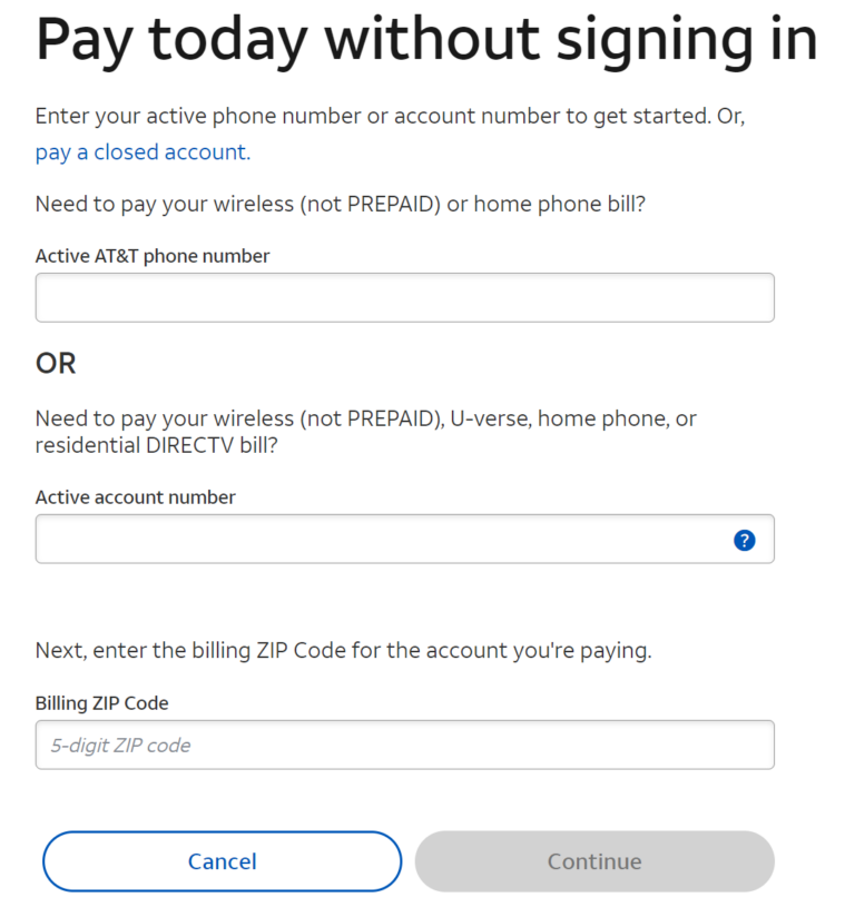 pay directv bill without account number
