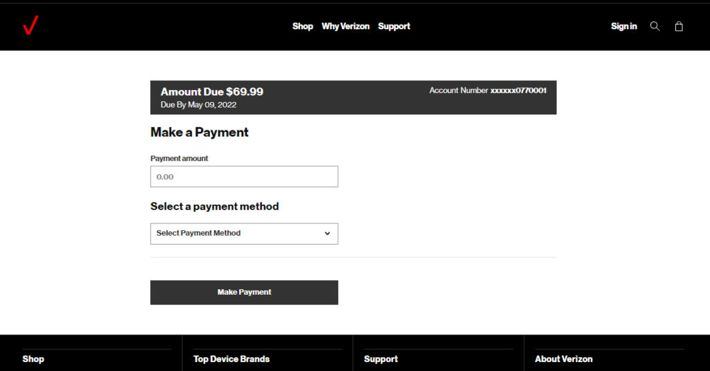 verizon landline pay my bill