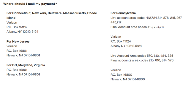 pay verizon fios bill by check