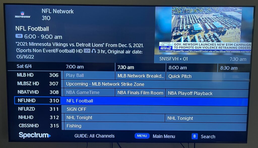 NFL Network Channel Guide For Spectrum 2022 Update 