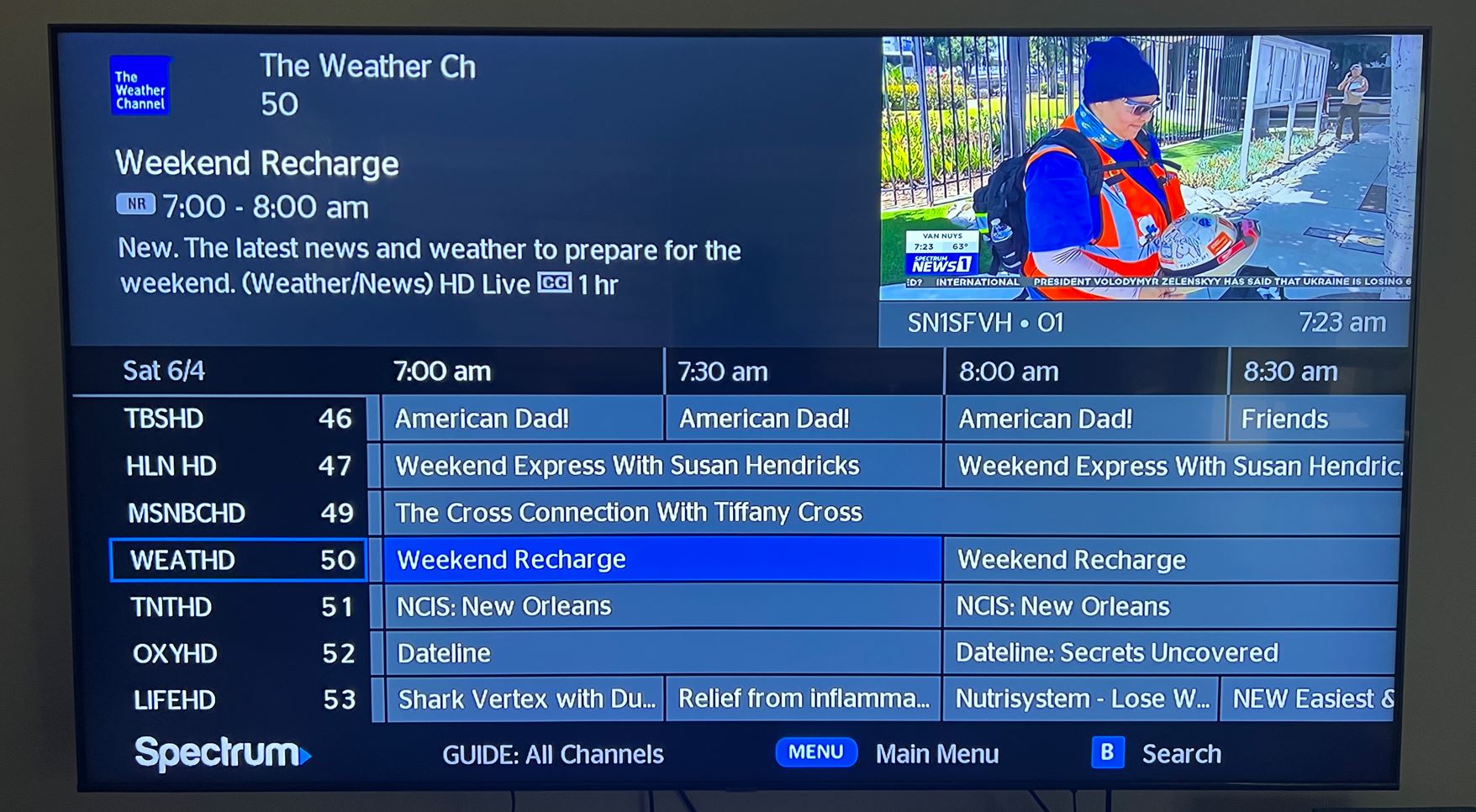 2023 Spectrum TBS Channel List