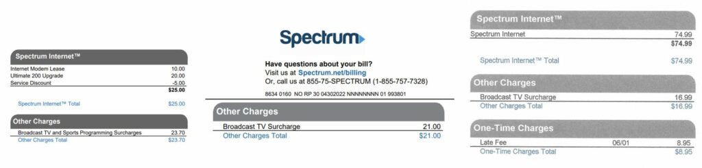 spectrum broadcast tv surcharge examples