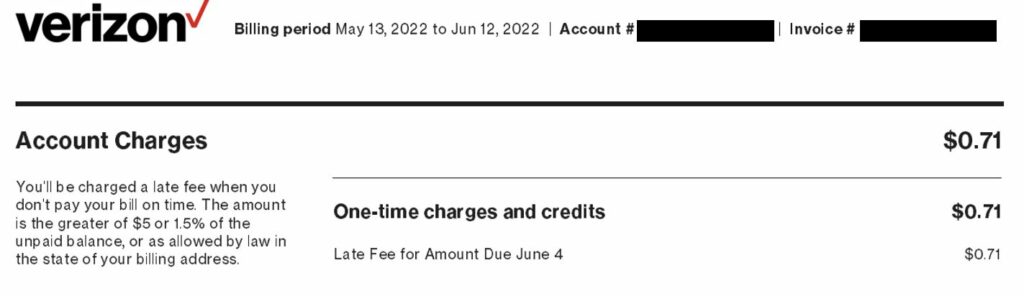 verizon late fee