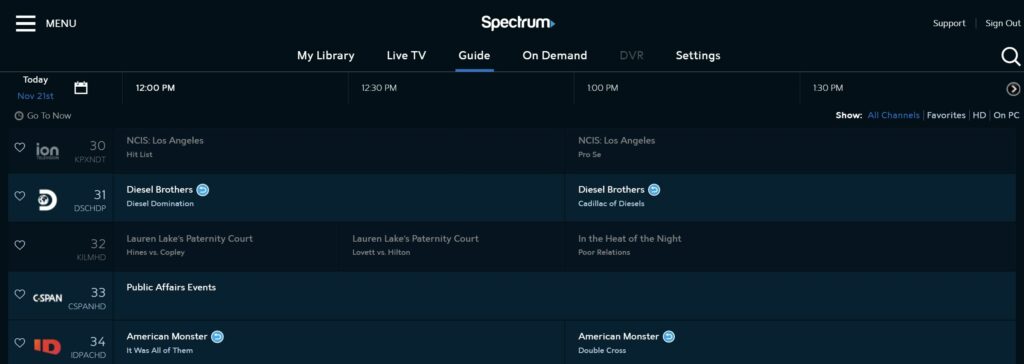 2024 Spectrum Discovery Channel List