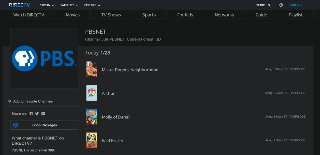 PBS On DIRECTV Complete Channel Guide 