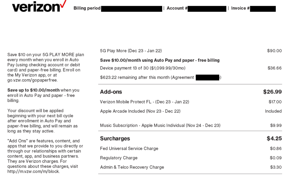 pay verizon cell phone bill phone number