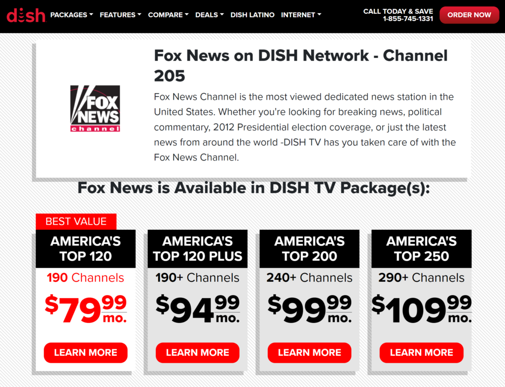 fox news channel dish