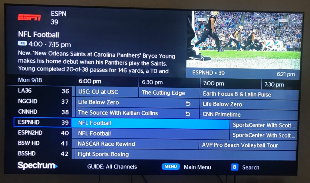 2024 Saints Game Channel Number List