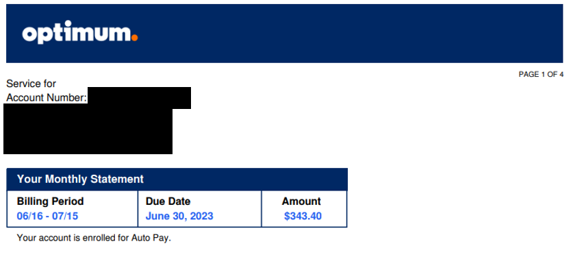 lowered optimum bill example